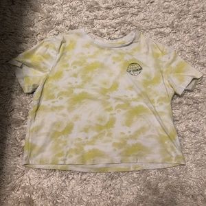 Yellow tie-dye crop top